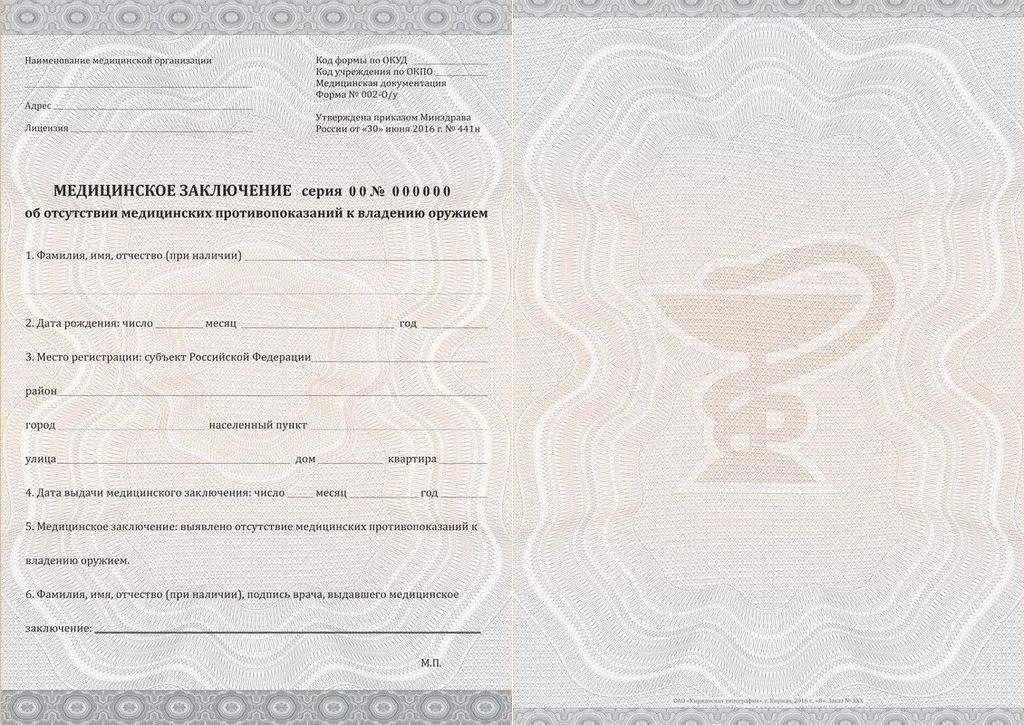 Справка на оружие